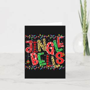 Red Plaid Jingle Bells Christmas Matching Family P Card