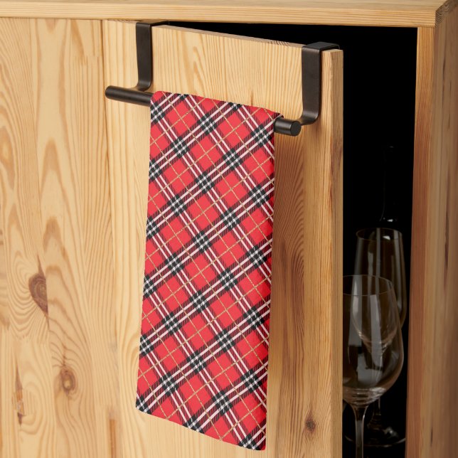 Red Plaid  Kitchen Towel (Thirds Fold)
