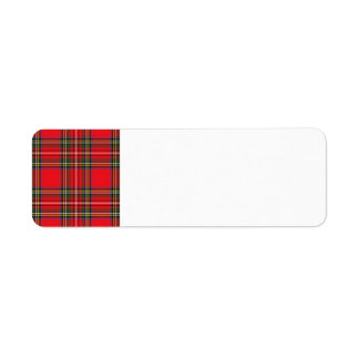 Red Plaid Label Return Address Label