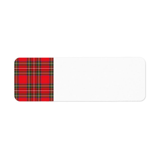 Red Plaid Label Return Address Label (Front)