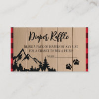 Red Plaid Lumberjack Baby Shower Diaper Raffle