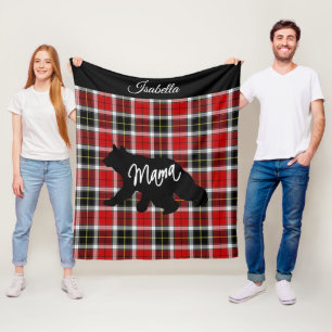 Red Plaid Mama - Bear - Personalise Fleece Blanket