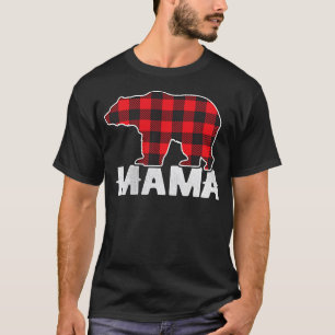 Red Plaid Mama Buffalo Matching Family Mum Pajama T-Shirt