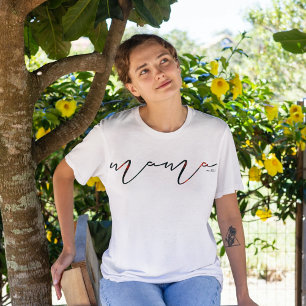 Red plaid, mama, mother Mum Best mum T-Shirt