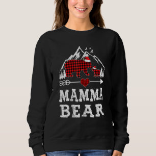 Red Plaid Mamma Bear  Matching Pajama Family Sweatshirt