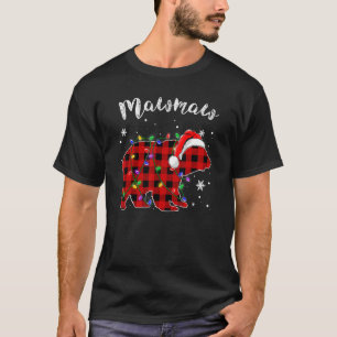 Red Plaid Mawmaw Bear Buffalo Family Pajama Christ T-Shirt