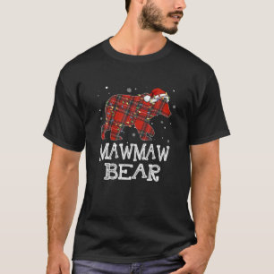 Red Plaid Mawmaw Bear Buffalo Family Pajama Christ T-Shirt