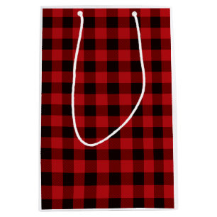 Red Plaid Medium Gift Bag