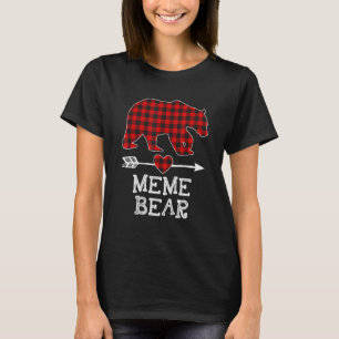 Red Plaid Meme Bear  Matching Pajama Family T-Shirt