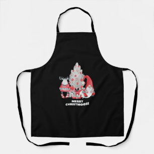 Red Plaid Merry Christmoose Christmas Apron