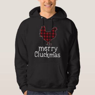 Red Plaid Merry Cluckmas Christmas Chicken Lovers Hoodie