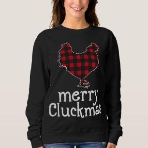 Red Plaid Merry Cluckmas Christmas Chicken Lovers Sweatshirt