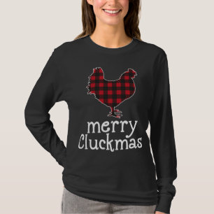 Red Plaid Merry Cluckmas Christmas Chicken Lovers T-Shirt