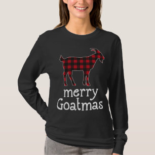Red Plaid Merry Goatmas Christmas Goat Lovers T-Shirt