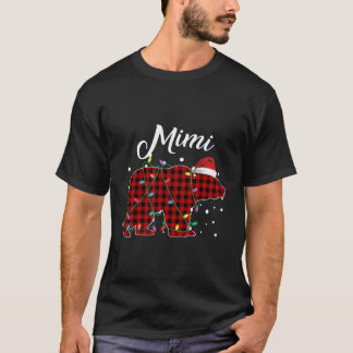 Red Plaid Mimi Bear Matching Buffalo Pajama T-Shir T-Shirt