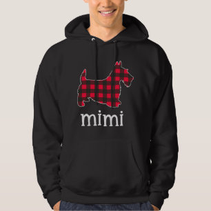 Red Plaid Mimi Grandma Scottie Dog Christmas Match Hoodie