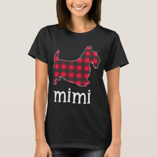 Red Plaid Mimi Grandma Scottie Dog Christmas Match T-Shirt