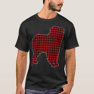 Red Plaid Miniature Australian Shepherd Christmas T-Shirt