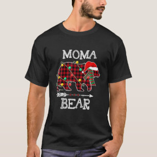 Red Plaid Moma Bear Matching Pajama Family Buffalo T-Shirt