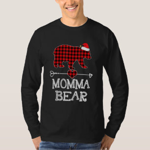 Red Plaid Momma Bear Matching Pajama Family T-Shirt