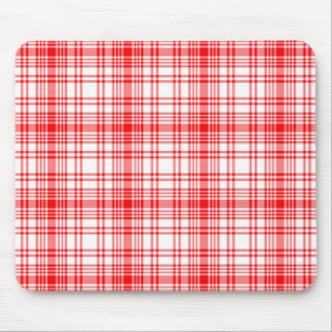 Red Plaid Mouse Pad
