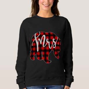 Red Plaid Mrs Bear Matching Pajama Newlywed Marrie Sweatshirt