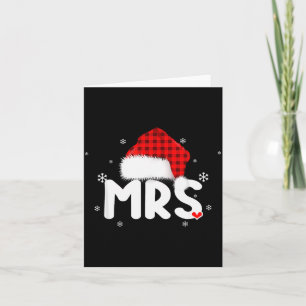 Red Plaid Mrs Claus Couples Matching Christmas Paj Card