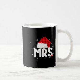 Red Plaid Mrs Claus Couples Matching Christmas Paj Coffee Mug
