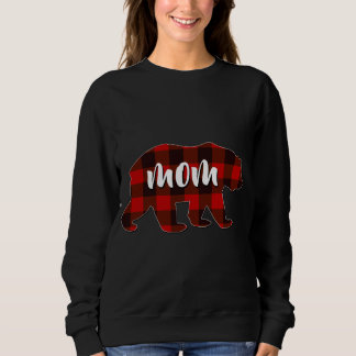 Red Plaid Mum Buffalo Matching Family Mama Pajama  Sweatshirt