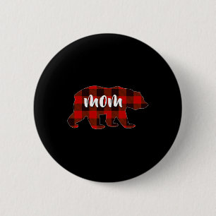 Red Plaid Mum Buffalo Matching Family Mama Pyjamas 6 Cm Round Badge