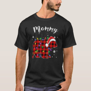 Red Plaid Mummy Bear Buffalo Family Pajama Christm T-Shirt