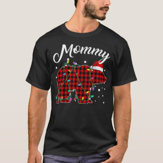 Red Plaid Mummy Bear Matching Buffalo Pajama T-Shirt