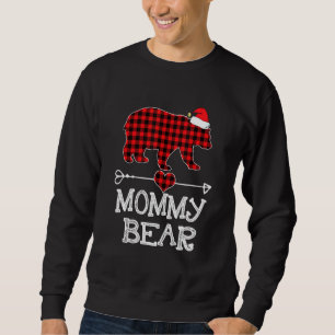 Red Plaid Mummy Bear  Matching Pajama Family  1 Sweatshirt