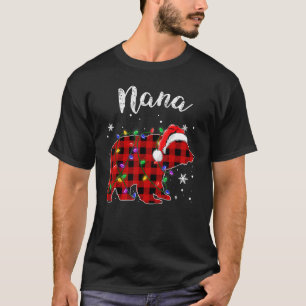 Red Plaid Nana Bear Buffalo Matching Family Pajama T-Shirt