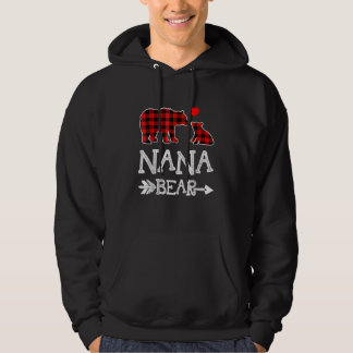 Red Plaid Nana Bear Christmas Pajama Matching Fami Hoodie