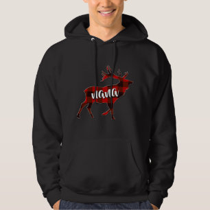 Red Plaid Nana Buffalo Matching Family Reindeer Gr Hoodie