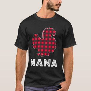 Red Plaid Nana Squirrel Christmas Matching Family T-Shirt