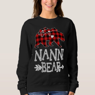 Red Plaid Nanni Bear Two Cub Matching Buffalo Paja Sweatshirt