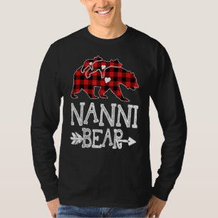 Red Plaid Nanni Bear Two Cub Matching Buffalo Paja T-Shirt