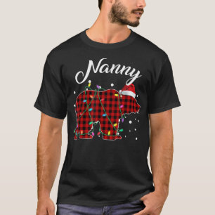 Red Plaid Nanny Bear Matching Buffalo Pajama T-Shirt