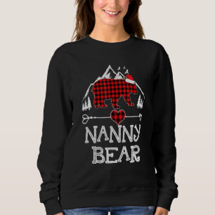 Red Plaid Nanny Bear  Matching Pajama Family Sweatshirt