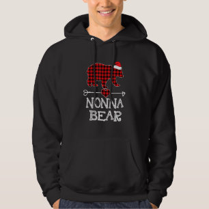 Red Plaid Nonna Bear Matching Pajama Family Hoodie