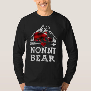 Red Plaid Nonni Bear  Matching Pajama Family T-Shirt