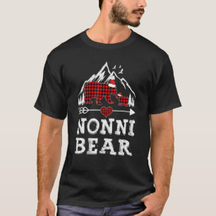 Red Plaid Nonni Bear  Matching Pajama Family T-Shirt