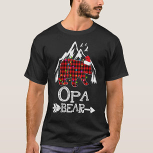 Red Plaid Opa Bear Christmas Pajama Matching Famil T-Shirt
