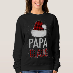 Red Plaid Papa Claus Design - Matching Family Funn Sweatshirt