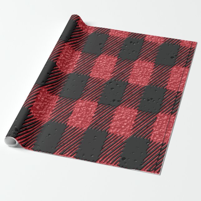 Red plaid paper (Unrolled)