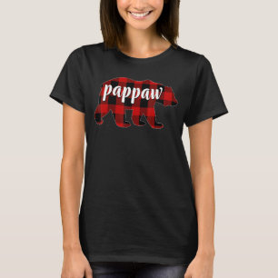 Red Plaid Pappaw Bear Matching Family Buffalo Chri T-Shirt