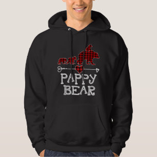 Red Plaid Pappy Bear Matching Family Christmas Eve Hoodie