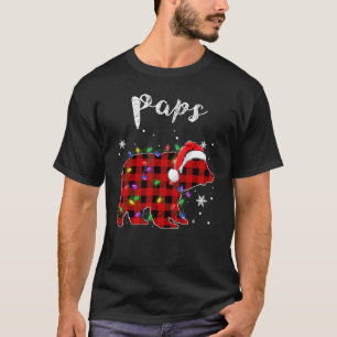 Red Plaid Paps Bear Buffalo Matching Family Pajama T-Shirt
